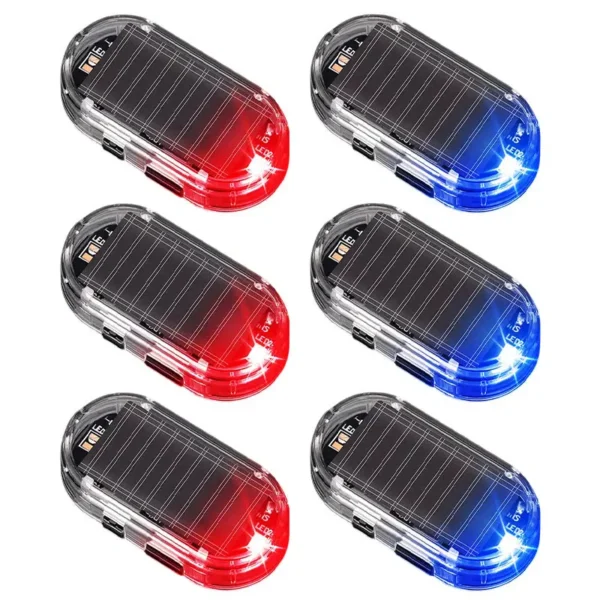Solar powered flashing alarm light, set of 2